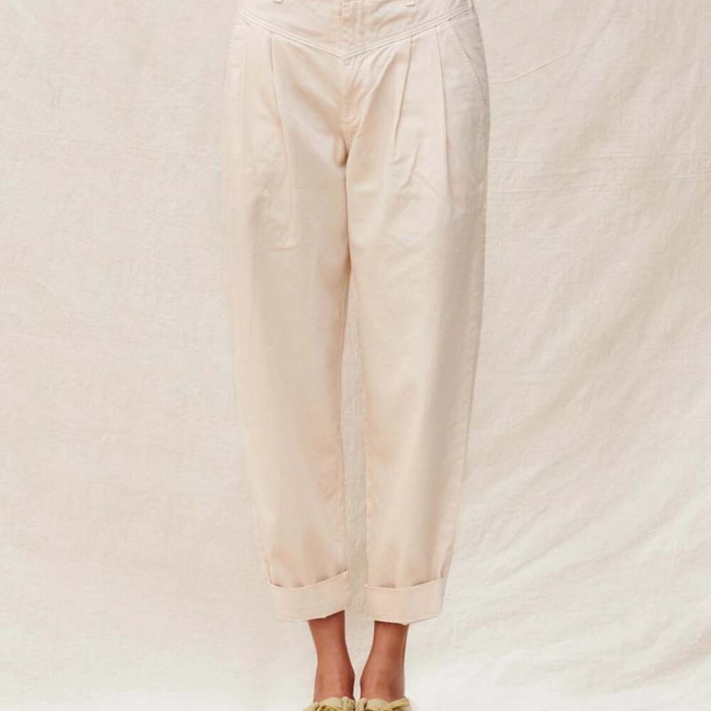 SUNDRY [REVOLVE] High Waisted Pleated Seashell Cream Pants | 28 - Picture 2 of 12